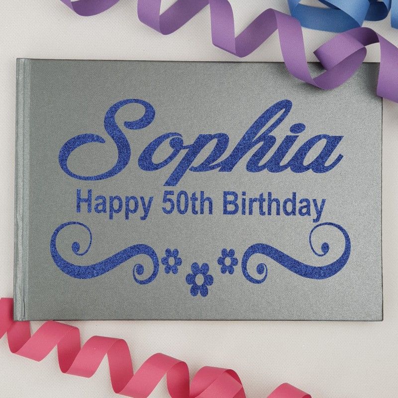 50th Birthday Guest Book Keepsake Album - A5 Black