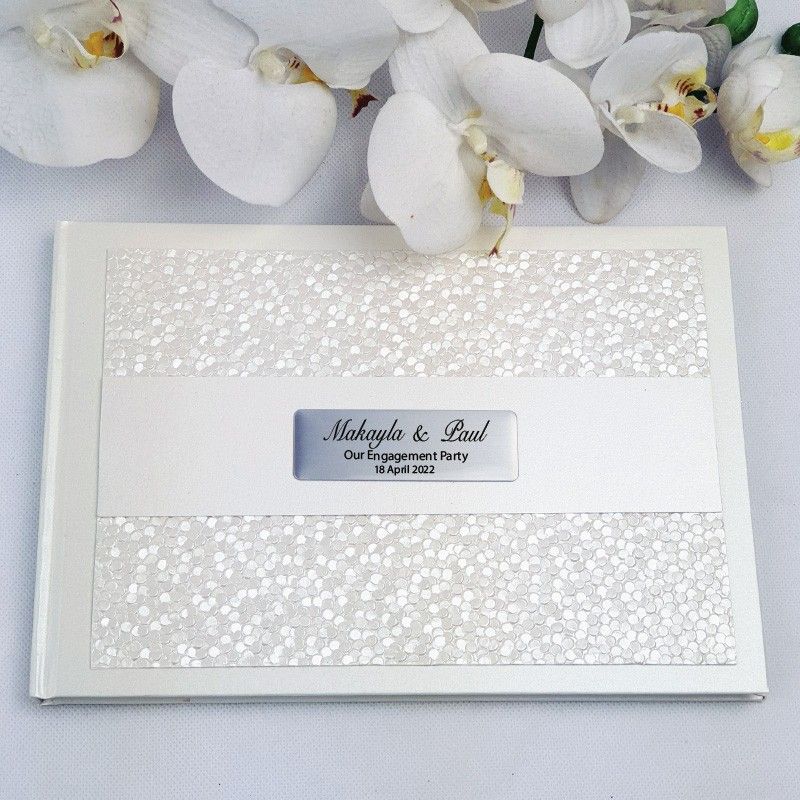Engagement Guest Book Keepsake Album- Cream Pebble
