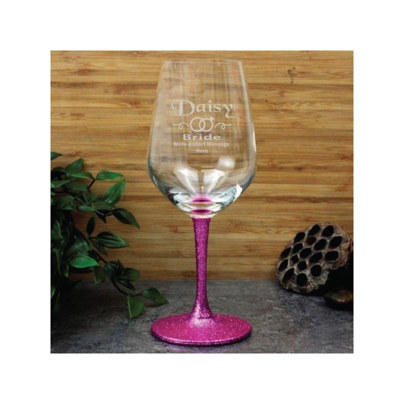 Bride Engraved Personalised Wine Glass 450ml