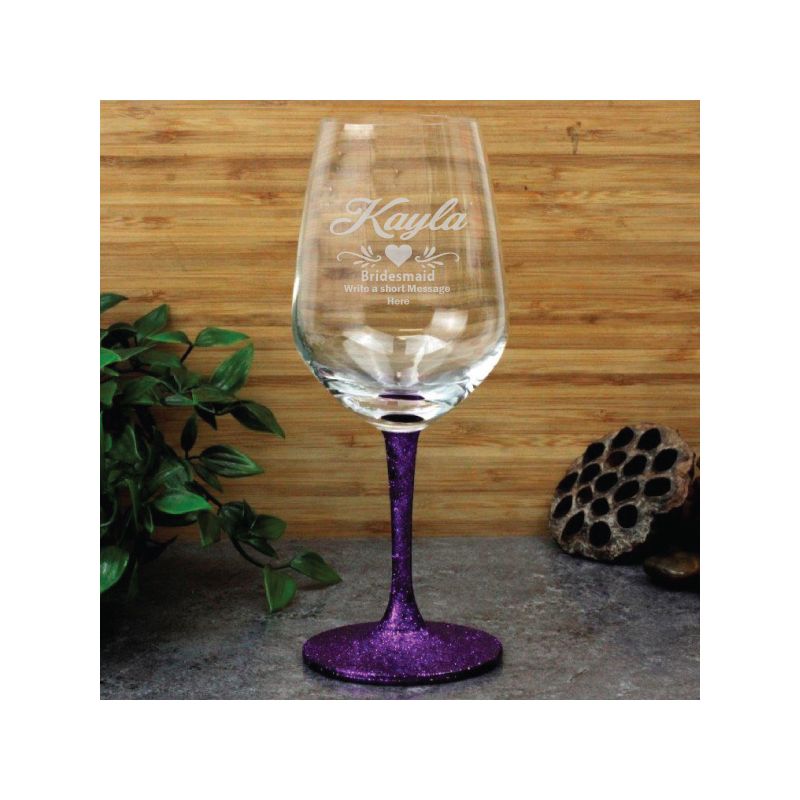 Bridesmaid Engraved Personalised Wine Glass 450ml