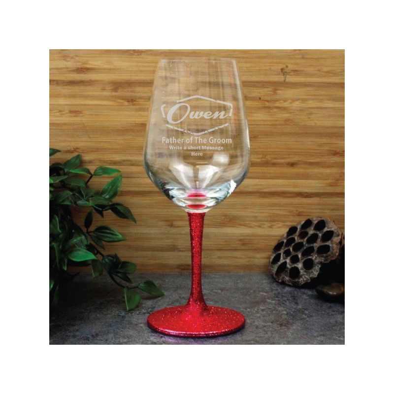 Father Of The Groom Personalised Wine Glass