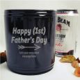 First Fathers Day Engraved Black Stubby Can Cooler 