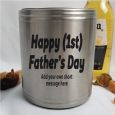 First Fathers Day Engraved Silver Stubby Can Cooler