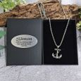 Stainless Steel Anchor Necklace in Personalised Box