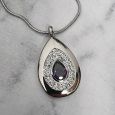 Purple Gem Drop Urn Pendant Necklace in Personalised Box