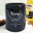 21st Birthday Engraved Black Stubby Can Cooler Personalised (F)