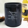 Bridesmaid Engraved Black Can Cooler Personalised