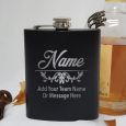 Personalised Coach Engraved Black Flask