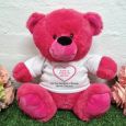 Personalised Valentines Day Photo Bear Hot Pink 30cm