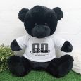 40th Birthday Personalised Black Bear with T-Shirt 40cm