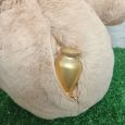 Personalised Cremation Urn Memorial Bear Cream 40cm - Gold