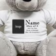 Voice Recordable Memorial Photo Bear with T-Shirt - Grey 40cm