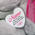 Birthday Keepsake Bear with heart Grey / Pink 40cm