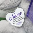 Memorial Keepsake Bear with heart Grey / Purple 40cm