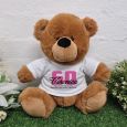 60th Birthday Personalised Bear Brown Plush 30cm
