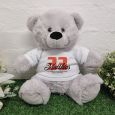 Personalised Birthday Bear Grey Plush 30cm
