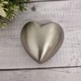 Memorial Silver Heart Urn Photo Teddy Bear 40cm Grey