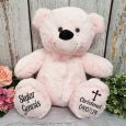 Christening Personalised Teddy Bear 40cm Light Pink