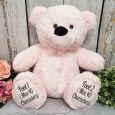 Personalised  Birth Details Teddy Bear 40cm  - Light Pink