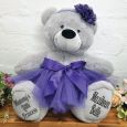 Personalised Ballerina Teddy Bear 40cm Plush Grey