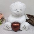 Angel Memorial Bear with Bronze Heart Urn For Ashes