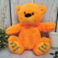 Personalised Newborn Teddy Bear Orange Plush 30cm