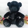 Personalised Teddy Message Bear 40cm Black Plush