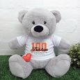 Recordable 100th Birthday Bear with T-Shirt - Grey 40cm