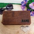 Personalised 90th Brown Leather Purse RFID