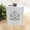 Engraved Personalised Birthday Hip Flask White (M)