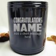 Graduation Engraved Black Can Cooler Personalised