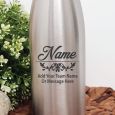 Netball  Coach Engraved Stainless Steel Drink Bottle - Silver