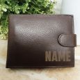 Dad Personalised Brown Mens Leather Wallet RFID