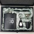 18th Birthday Engraved Black Flask set in Gift Box