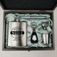 Grandpa Engraved Silver Flask Set in Gift Box