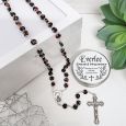 Black Murano Personalised Rosary Beads Personalised Tin