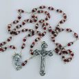 Red Diamante Rosary Beads Personalised Tin