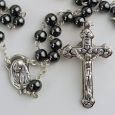 Christening Rosary Beads Hematite Personalised Tin
