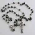 Christening Rosary Beads Hematite Personalised Tin