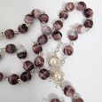 Baptism Amethyst Rosary Beads Personalised Tin