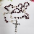 Communion Amethyst Rosary Beads Personalised Tin
