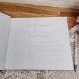 Personalised Wedding Guest Book White Silver Hearts