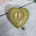 Gold Glitter Heart Urn For Ashes with Stand
