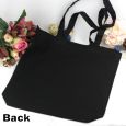 Flower Girl Black Tote Bag Glitter Print