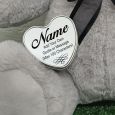 Memorial Keepsake Bear with Heart tin Grey / Black 40cm
