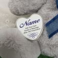Baby memorial Keepsake Bear with Heart Tin Grey / Blue 40cm