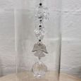 Personalised Glass Candle Holder Angel Black Crystal