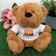 80th Teddy Bear Brown Personalised Plush