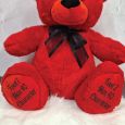 18th Birthday Bear 40cm Red with Black Ribbon