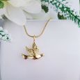 Gold Dove Memorial Cremation Urn Necklace In Personalised Box